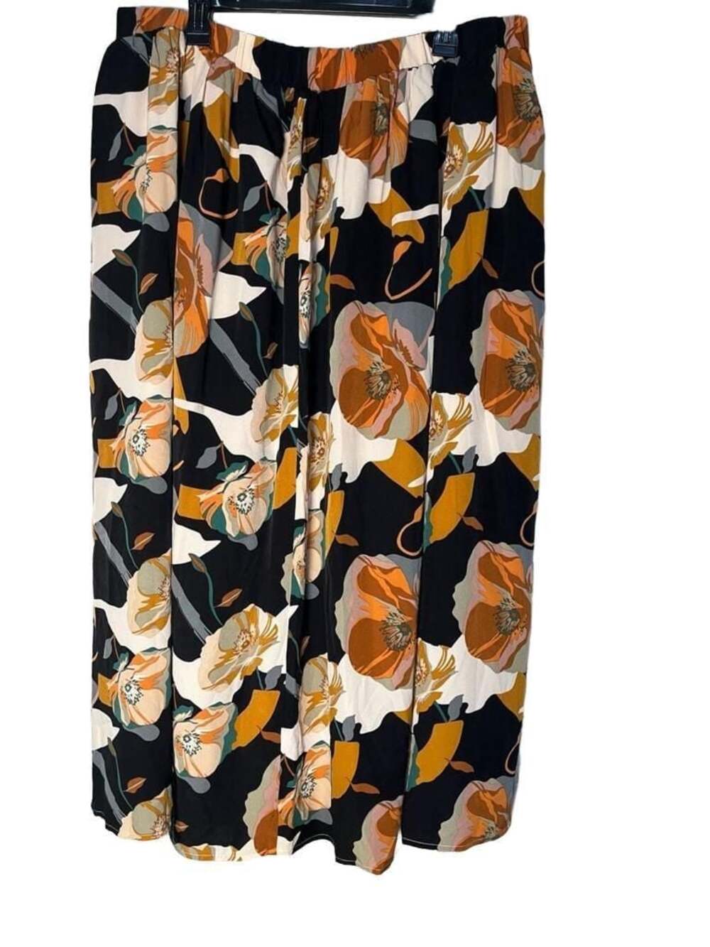 Floral Print Elastic Waist Casual Maxi Skirt, 4XL